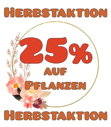 Herbstaktion
25% auf alle Pflanzen